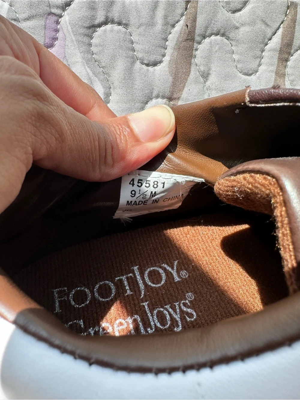 FootJoy Men’s White and Brown Two-Tone Golf Oxfords